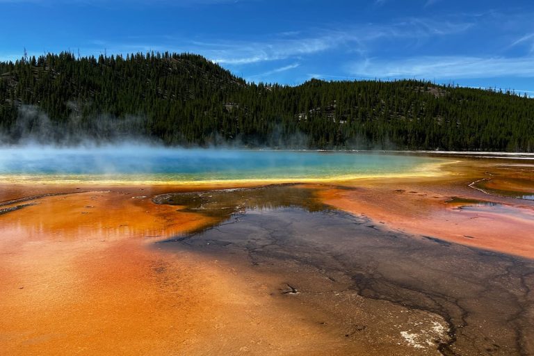 Scenic view of Prismatic Spring, Yellowstone