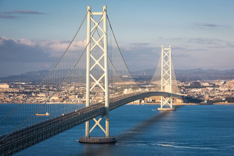 Akashi Kaikyo Bridge Spanning the Seto Inland Sea